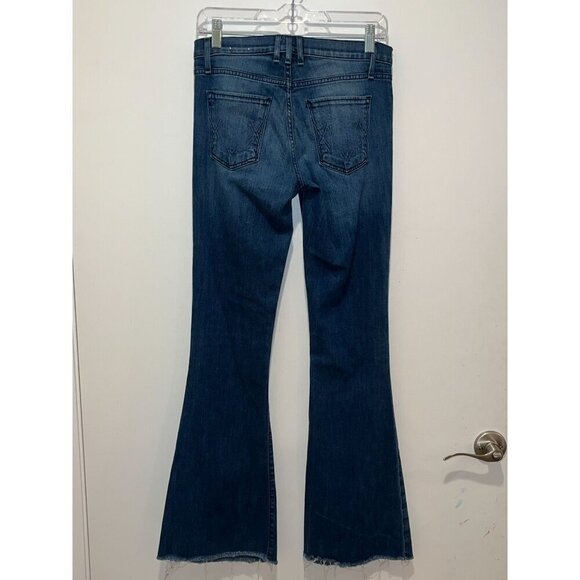 Mcguire Denim High Rise Flare Leg Jeans 27 Raw Hem Blue Wash Womens - Picture 3 of 11